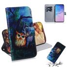 Oil Painting Owl Pattern Coloured Drawing Horizontal Flip Leather Case for Galaxy S10, with Holder & Card Slots & Wallet - 1