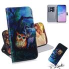 Oil Painting Owl Pattern Coloured Drawing Horizontal Flip Leather Case for Galaxy S10 Plus, with Holder & Card Slots & Wallet - 1