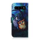 Oil Painting Owl Pattern Coloured Drawing Horizontal Flip Leather Case for Galaxy S10 Plus, with Holder & Card Slots & Wallet - 3