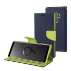 GOOSPERY FANCY DIARY for Galaxy S9+ Cross Texture Horizontal Flip Leather Case with Card Slots & Wallet & Holder(Navy Blue) - 1