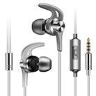 QKZ EQ1 CNC Metal Shark Fin Headphones Sports Music Headphones, Microphone Version (Grey) - 1