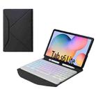 B610S Diamond Texture Triangle Back Holder Splittable Bluetooth Keyboard Leather Tablet Case with Backlight for Samsung Galaxy Tab S6 Lite (White + Black) - 1