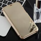 Electroplating Mirror Horizontal Flip Case for Galaxy J2 Core, with Holder (Gold) - 1