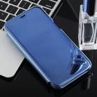 Electroplating Mirror Horizontal Flip Case for Galaxy J2 Core, with Holder (Blue) - 1