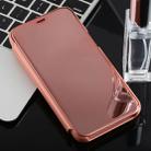 Electroplating Mirror Horizontal Flip Case for Galaxy J2 Core, with Holder (Rose Gold) - 1