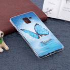 For Galaxy A8 (2018) Noctilucent Butterfly Pattern TPU Soft Back Case Protective Cover - 1