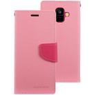 GOOSPERY FANCY DIARY Horizontal Flip PU Leather Case for Galaxy A6 (2018), with Holder & Card Slots & Wallet(Pink) - 2