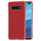 Frosted Soft TPU Protective Case for Galaxy S10+(Red) - 1