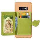 Leaf Magnetic Snap Litchi Texture TPU Protective Case for Galaxy S10e, with Card Slots & Holder & Wallet (Green) - 1