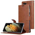 For Samsung Galaxy S21 5G GOOSPERY BLUE MOON Crazy Horse Texture Horizontal Flip Leather Case With Bracket & Card Slot & Wallet(Brown) - 1