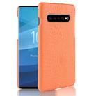 Shockproof Crocodile Texture PC + PU Case for Galaxy S10+ (Yellow) - 1