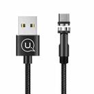 USAMS US-SJ474 U59 2.4A Micro USB Rotating Aluminum Alloy Magnetic Charging Cable, Length:1m(Black) - 1