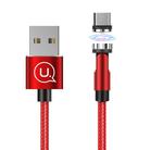 USAMS US-SJ474 U59 2.4A Micro USB Rotating Aluminum Alloy Magnetic Charging Cable, Length:1m(Red) - 1