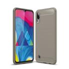 Brushed Texture Carbon Fiber Shockproof TPU Case for Galaxy M10(Grey) - 1