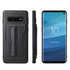 Fierre Shann Full Coverage Protective Leather Case for Galaxy S10+,  with Holder & Card Slot (Black) - 1