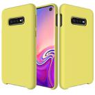 Shockproof Solid Color Liquid Silicone Case for Galaxy S10 (Yellow) - 1