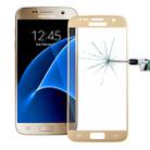 For Galaxy S7 / G930 0.26mm 9H Surface Hardness 3D Explosion-proof Colorized Silk-screen Tempered Glass Full Screen Film(Gold) - 1