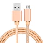 1m 3A Woven Style Metal Head Micro USB to USB Data / Charger Cable(Gold) - 1