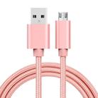 1m 3A Woven Style Metal Head Micro USB to USB Data / Charger Cable(Rose Gold) - 1