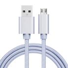 1m 3A Woven Style Metal Head Micro USB to USB Data / Charger Cable(Silver) - 1