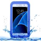 For Galaxy S7 / G930 IPX8 Plastic + Silicone Transparent Waterproof Protective Case with Lanyard (Blue) - 1