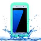 For Galaxy S7 Edge / G935 IPX8 Plastic + Silicone Transparent Waterproof Protective Case with Lanyard(Green) - 1