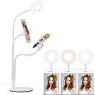 Universal Cell Phone Holder Bracket Selfie Ring Light with Microphone Clip & 3-Color Light Adjustment, for Studio Recording, Live Broadcast, Live Show, KTV, etc.(White) - 1