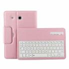 For Galaxy Tab E 9.6 / T560 2 in 1 Detachable Bluetooth Keyboard Litchi Texture Leather Tablet Case with Holder(Pink) - 1
