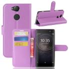 For Sony Xperia XA2 Litchi Texture Horizontal Flip Leather Case with Wallet & Holder & Card Slots(Purple) - 1