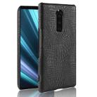 Shockproof Crocodile Texture PC + PU Case for Sony Xperia 1 (Black) - 1