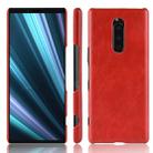 Shockproof Litchi Texture PC + PU Case for Sony Xperia 1 (Red) - 1
