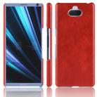 Shockproof Litchi Texture PC + PU Case for Sony Xperia 10 (Red) - 1