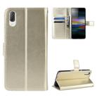 Retro Crazy Horse Texture Horizontal Flip Leather Case for Sony Xperia L3, with Holder & Card Slots & Wallet & Lanyard (Gold) - 1