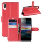 Litchi Texture Horizontal Flip Leather Case for Sony Xperia L3, with Wallet & Holder & Card Slots (Red) - 1