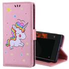 For Sony Xperia XZ Glitter Powder Unicorn Pattern Horizontal Flip Leather Case with Holder & Wallet & Card Slots & Photo Frame (Rose Gold) - 1