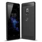 For Sony Xperia XZ2 Brushed Texture Carbon Fiber Shockproof TPU Protective Back Case(Black) - 1