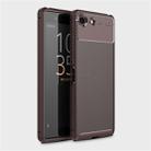 Carbon Fiber Texture Shockproof TPU Case for Sony Xperia XZ4 Compact (Brown) - 1