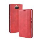 Magnetic Buckle Retro Texture Horizontal Flip Leather Case for Sony Xperia 10 Plus, with Holder & Card Slots & Wallet (Red) - 1