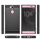 For Sony Xperia XA2 Brushed Texture Carbon Fiber Shockproof TPU Protective Back Case(Black) - 2