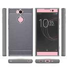 For Sony Xperia XA2 Brushed Texture Carbon Fiber Shockproof TPU Protective Back Case (Grey) - 2
