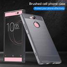For Sony Xperia XA2 Brushed Texture Carbon Fiber Shockproof TPU Protective Back Case (Grey) - 4
