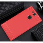 For Sony Xperia XA2 Brushed Texture Carbon Fiber Shockproof TPU Protective Back Case (Red) - 10