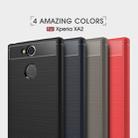 For Sony Xperia XA2 Brushed Texture Carbon Fiber Shockproof TPU Protective Back Case (Red) - 11
