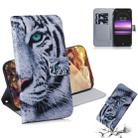 Tiger Pattern Coloured Drawing Horizontal Flip Leather Case for Sony Xperia 1, with Holder & Card Slots & Wallet - 1