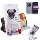 Pug Pattern Coloured Drawing Horizontal Flip Leather Case for Sony Xperia 1, with Holder & Card Slots & Wallet - 1