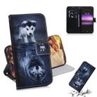 Wolf and Dog Pattern Coloured Drawing Horizontal Flip Leather Case for Sony Xperia 1, with Holder & Card Slots & Wallet - 1