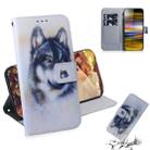 White Wolf Pattern Coloured Drawing Horizontal Flip Leather Case for Sony Xperia 10 Plus, with Holder & Card Slots & Wallet - 1