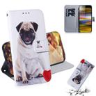 Pug Pattern Coloured Drawing Horizontal Flip Leather Case for Sony Xperia 10 Plus, with Holder & Card Slots & Wallet - 1