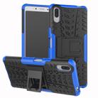 Tire Texture TPU+PC Shockproof Case for Sony Xperia L3, with Holder (Blue) - 1