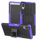 Tire Texture TPU+PC Shockproof Case for Sony Xperia L3, with Holder (Purple) - 1